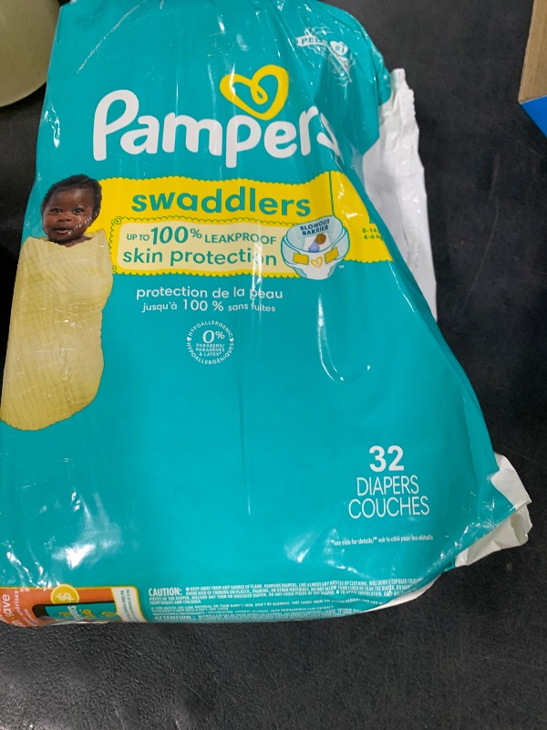 Photo 1 of Pampers Baby Diapers - Swaddlers - Size 1, 32 Count, Ultra Absorbent Disposable Infant Diaper