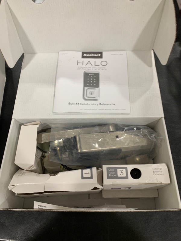 Photo 1 of Kwikset Halo Wi-Fi Smart Lock, Keyless Entry Door Deadbolt, Geofence Auto-Unlock, Grade AAA Certified, No Hub Easy Install, Satin Nickel Lifetime Finish Warranty, Touchscreen