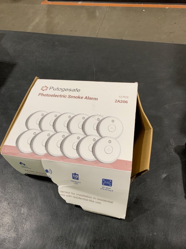 Photo 1 of Fire Alarms Smoke Detectors, Smoke Alarm Battery Operated, Fire Alarm with Test Button & Low Battery Signal, Photoelectric Technology Fire Detectors for Bedroom and Home,12 Packs
