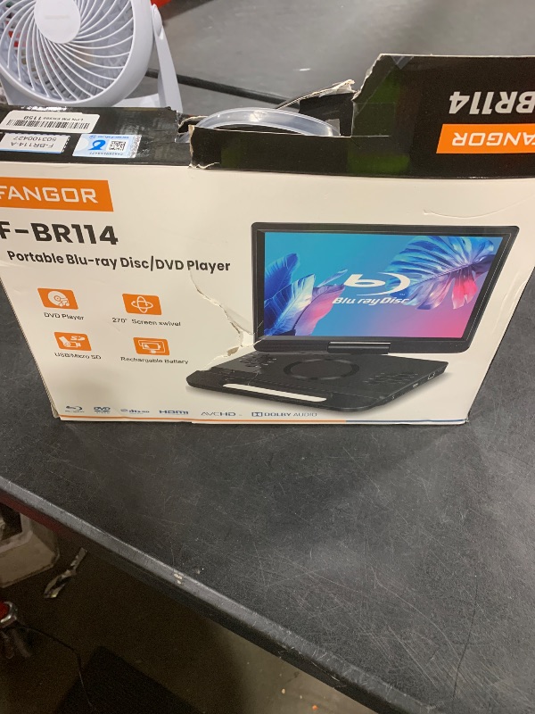 Photo 1 of FANGOR 13.3 Inch Portable Bluray DVD Player with 12 Inch HD Swivel Screen, 5 Hours Rechargeable Battery and Remote Control, HDMI Out/AV in, USB/SD Card, Last Memory
