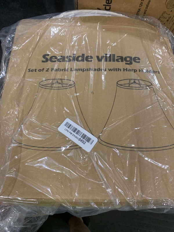 Photo 1 of Bell Lamp Shades Set of 2, Beige Shade Replacement for Table Lamps, Floor Lamps, 6"Top x 13"Bottom x 10"High, Fabric Natural Linen Hand Crafted(Spider Fitter), Harp Holders Included, Assembly Required