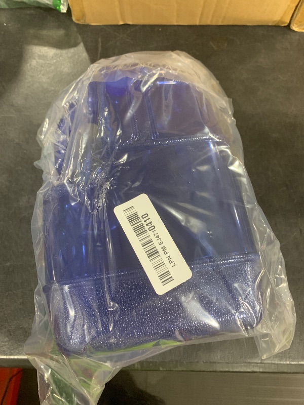 Photo 1 of New Wave Enviro 1 Gallon Square BPA Free Bottle with Screw Top Cap and Integrated Handle, Space Saving Design, Ideal for Gym and Outdoor Life, Blue