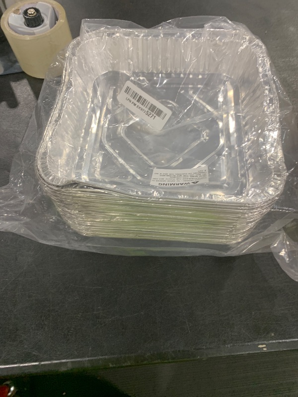 Photo 1 of ANQIA 75PCS Disposable Aluminum Tin Foil Baking Pans Square Aluminum Pans Cake Pans Bakeware for Air Fryer Oven Cooking Freezing Catering 9 Inch