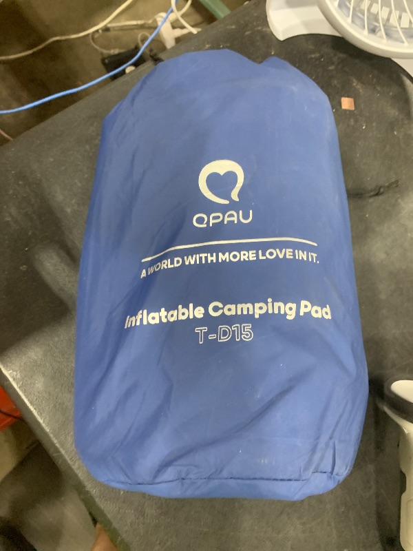 Photo 1 of QPAU Sleeping Pad, 2 Person Camping Mattress, Enhanced Support for Healthy, with Built-in Foot Pump, 4.7 Inch Durable Sleeping Mat for Camping, Hiking, Backpacking and Home, (Blue)