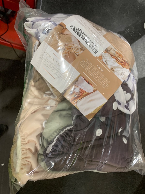 Photo 1 of Nora's Nursery Cloth Diapers 7 Pack with 7 Inserts & 1 Wet Bag - Waterproof Cover, Washable, Reusable & One Size Adjustable Pocket Diapers for Newborns and Toddlers - Down to Earth