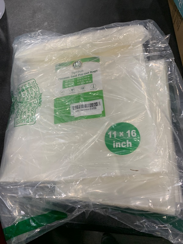Photo 1 of Syntus Vacuum Sealer Bags, 150 Gallon 11" x 16" and Quart 8" x 12" and Pint 6" x 10" Commercial Grade PreCut Bag, BPA Free Food Vac Bags for Storage, Meal Prep or Sous Vide