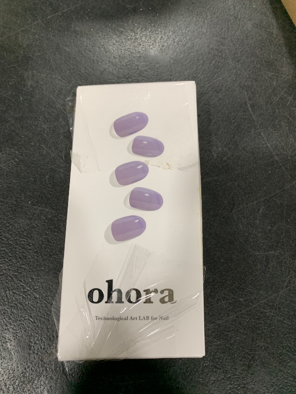 Photo 1 of ohora Semi Cured Gel Nail Strips (N Cream Cloud) - Purple, Solid, Works with Any UV/LED Lamps, Salon-Quality, Long Lasting, Easy to Apply & Remove - Includes 2 Prep Pads, Nail File & Wooden Stick