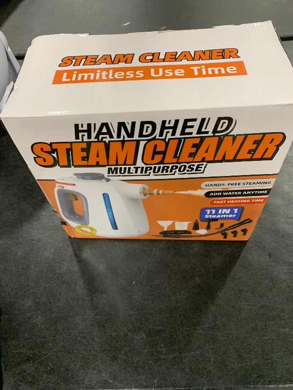 Photo 1 of Heavy Duty Handheld Steam Cleaner for Cleaning with Lockable Steam Button&11pcs Accessories, Unlimited Water Addition for Continuous Steaming, Multi-Purpose Steamer for Cleaning Car, Grout (grey)