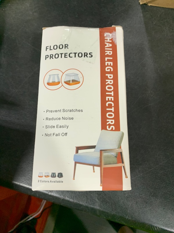 Photo 1 of Chair Leg Floor Protectors Square Chair Leg Protectors for Hardwood Floors Silicone Caps Felt Strengthen Bottom Protection Non Slip Reduce Noise 16 Pack Clear Square L Fit:1-1/8" ~ 1-9/16" (27~40mm)