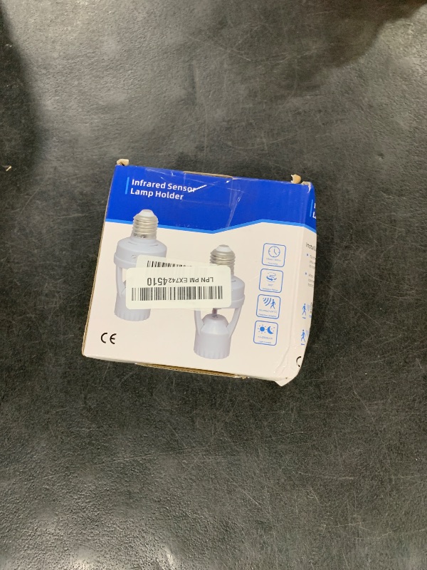 Photo 1 of 2pcs Motion Activated Light Sockets, E26/E27 Screw in Add on/Off Motion Sensor Sockets for Existing Lights, Dusk and Dawn Auto Motion Sensor Light Sockets Indoor for Porch Garage Basement