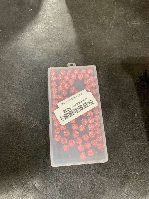 Photo 1 of 100pcs 10mm Rhinestone Clay Beads for Crafting - Ice Collection Baseball Bling Style, Round Shamballa Disco Ball Design, Fancy Sparkle for DIY Jewelry Making Christmas Decorations(Champagne Pink)