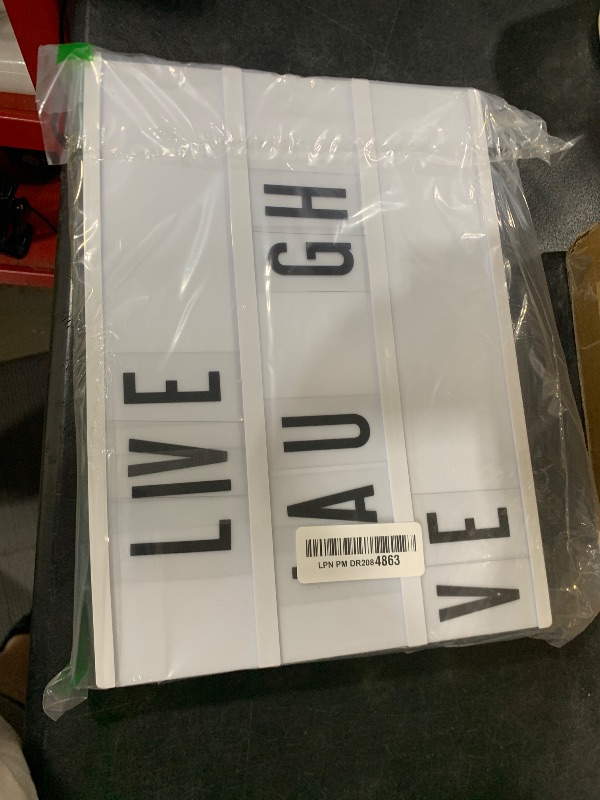Photo 1 of My Cinema Lightbox Cinema Light Box Letter Board - 12x9-Inch Light Up Signs with 100 Letters, Numbers, and Symbols - Neon Sign with White LED, RGB, and Color Freeze Mode for Home Decor