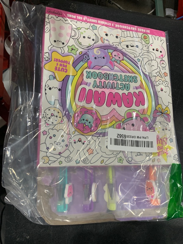 Photo 1 of Just My Style Kawaii Activity Sketchbook, 20-Page Sketchbook with 5 Gel Pens, Kawaii Pen Toppers, Fun Drawing Pad, Cute Sketch Pad with Prompts, Kids Sketch Book