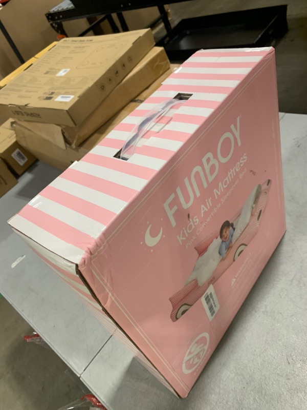 Photo 1 of FUNBOY Kids Pink Inflatable Travel Bed & Mattress. Perfect for Sleepovers. Includes Carrying Case Storage Bag, Twin