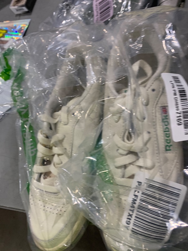 Photo 1 of Reebok Club C 85 Vintage Tennis Sneakers for Women, Casual White Womens Shoes, Size 5 to 11 - Chalk/Alabaster/Glen Green, 8 Medium