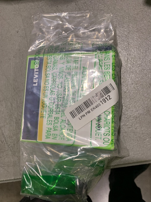 Photo 1 of Leviton Duplex Receptacle, Commercial Specification Grade, Mounted to 4" Cover, 15 Amp, 125 Volt, Side Wire, NEMA 5-15R, 2-Pole, 3-Wire, 5042, Black
