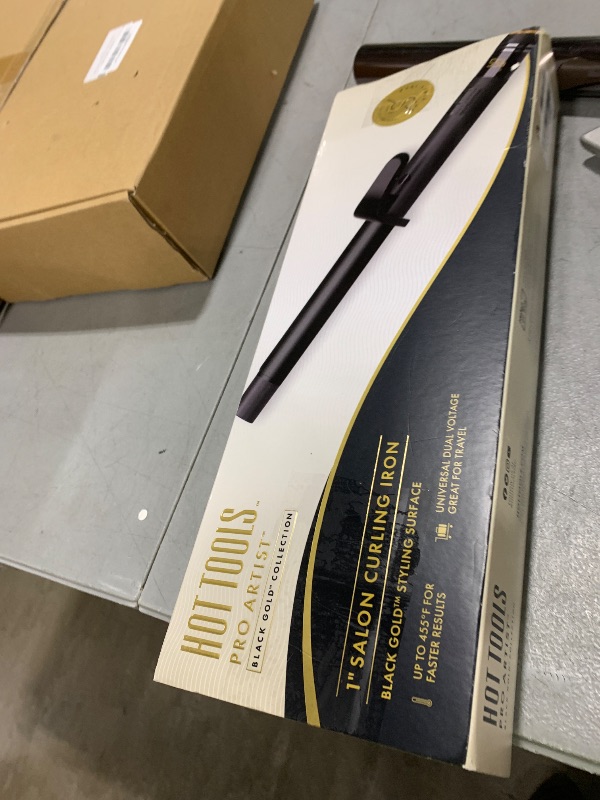 Photo 1 of HOT TOOLS Pro Artist Black Gold 1 Inch Curling Iron - Stylist Preferred Curling Wand, Creates Defined Waves and Long-Lasting Results for Smooth & Shiny Styles