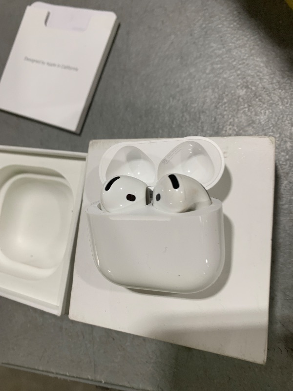 Photo 1 of Apple AirPods 4 Wireless Earbuds, Bluetooth Headphones, Personalized Spatial Audio, Sweat and Water Resistant, USB-C Charging Case, H2 Chip, Up to 30 Hours of Battery Life, Effortless Setup for iPhone