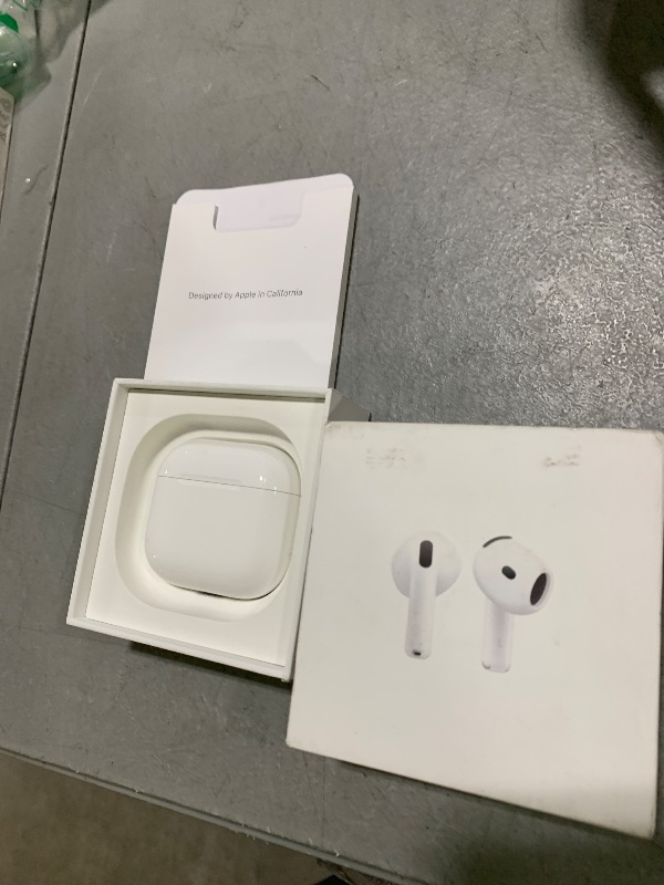 Photo 1 of Apple AirPods 4 Wireless Earbuds, Bluetooth Headphones, Personalized Spatial Audio, Sweat and Water Resistant, USB-C Charging Case, H2 Chip, Up to 30 Hours of Battery Life, Effortless Setup for iPhone