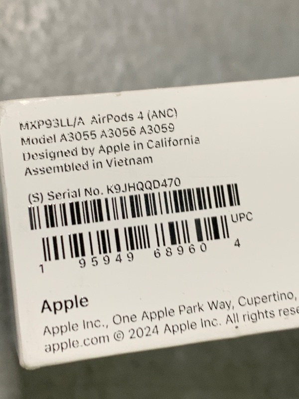 Photo 1 of Apple AirPods 4 Wireless Earbuds, Bluetooth Headphones, with Active Noise Cancellation, Adaptive Audio, Transparency Mode, Personalized Spatial Audio, USB-C Charging Case, Wireless Charging, H2 Chip