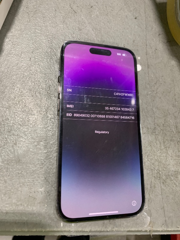 Photo 1 of Apple iPhone 14 Pro, 128GB, Deep Purple - Unlocked (Renewed Premium)