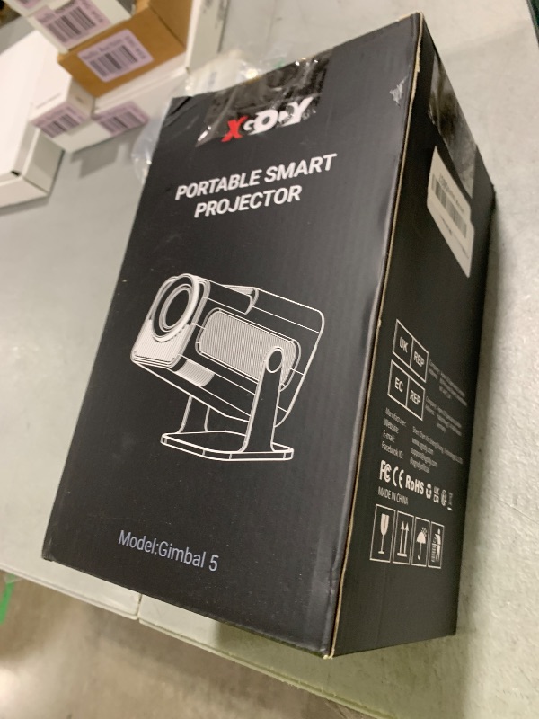 Photo 1 of Smart Mini Projector XGODY Gimbal5 Android 11 Full HD Projector Native 1080P 4K Support 5G WiFi 6 Bluetooth 5.0 Home Movie Projector Electric Focu Auto Keystone 180 Rotating For PC/Lap/PS5 Dull Black