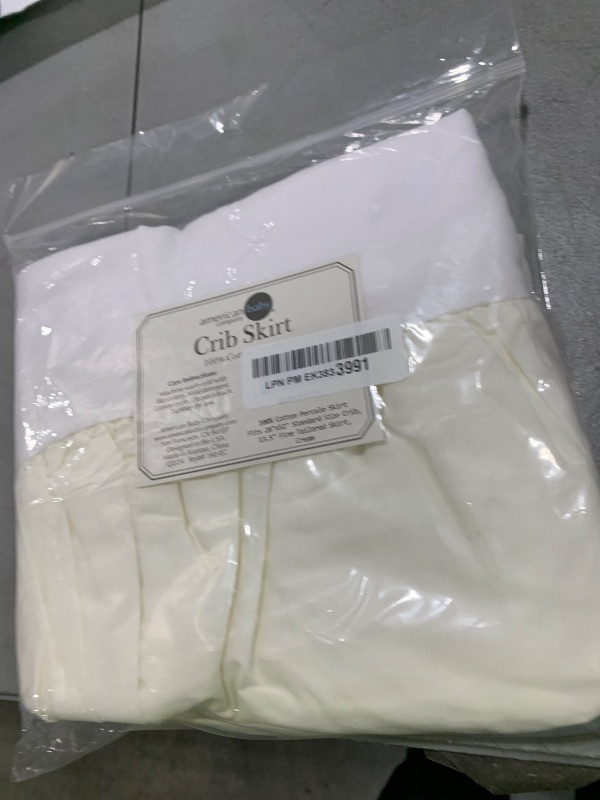 Photo 1 of American Baby Company 100% Natural Cotton Percale Ruffled Crib Skirt, Cream, 52"L x 28"W + 13.5"