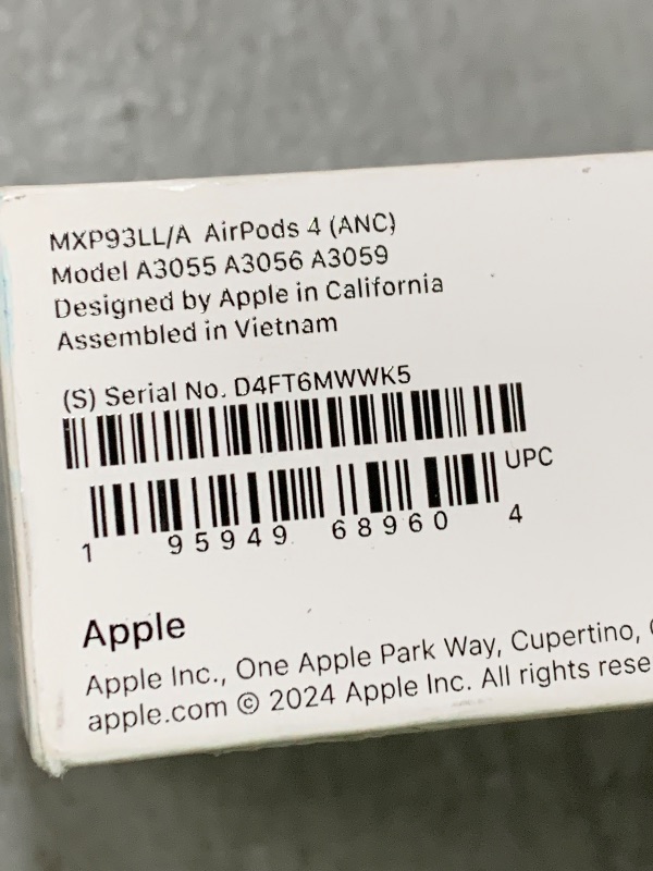 Photo 1 of Apple AirPods 4 Wireless Earbuds, Bluetooth Headphones, with Active Noise Cancellation, Adaptive Audio, Transparency Mode, Personalized Spatial Audio, USB-C Charging Case, Wireless Charging, H2 Chip