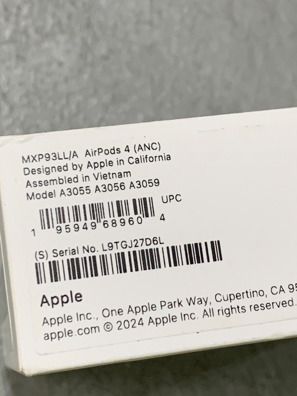 Photo 1 of Apple AirPods 4 Wireless Earbuds, Bluetooth Headphones, with Active Noise Cancellation, Adaptive Audio, Transparency Mode, Personalized Spatial Audio, USB-C Charging Case, Wireless Charging, H2 Chip