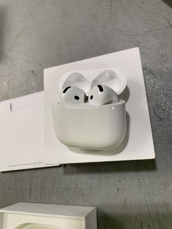 Photo 1 of Apple AirPods 4 Wireless Earbuds, Bluetooth Headphones, with Active Noise Cancellation, Adaptive Audio, Transparency Mode, Personalized Spatial Audio, USB-C Charging Case, Wireless Charging, H2 Chip