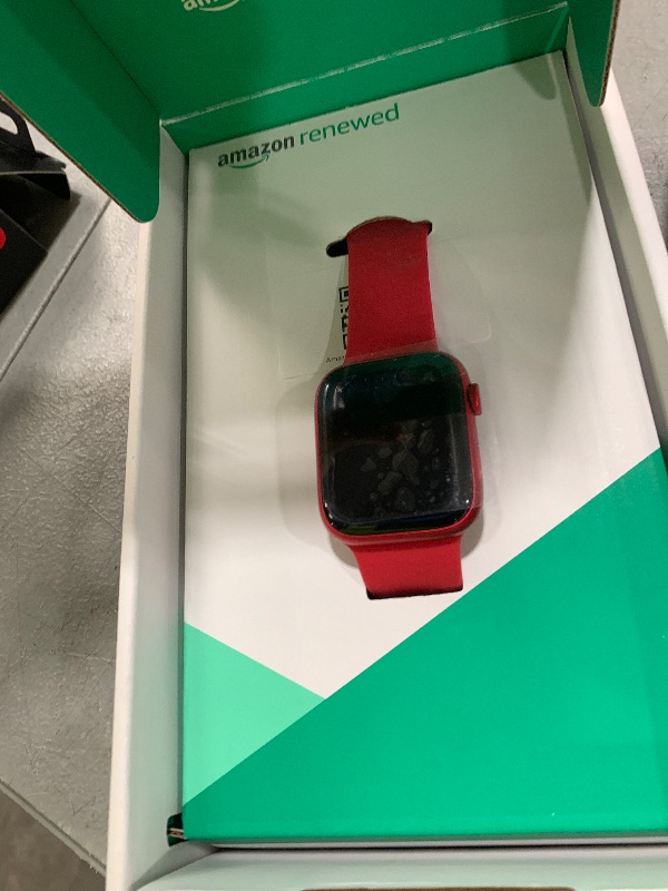 Photo 1 of Apple Watch Series 8 (GPS, 45MM) - Red Aluminum Case with Red Sport Band, M/L (Renewed Premium)