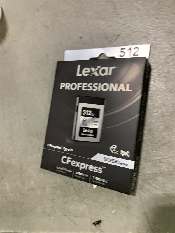 Photo 1 of Lexar Professional CFexpress Type-B 512 GB Silver Maximum Read 1750 MB/s Max Write 1,300 MB/s Supports Japanese Manufacturers, LCXEXSL512G-RNENG