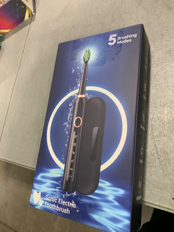 Photo 1 of Rtauys M5 Sonic Electric Toothbrush for Adults and Kids - Rechargeable Electric Toothbrush Kids Ages 12+ and Adults with 8 Brush Heads & Travel Case, 120 Days Battery Life - Black