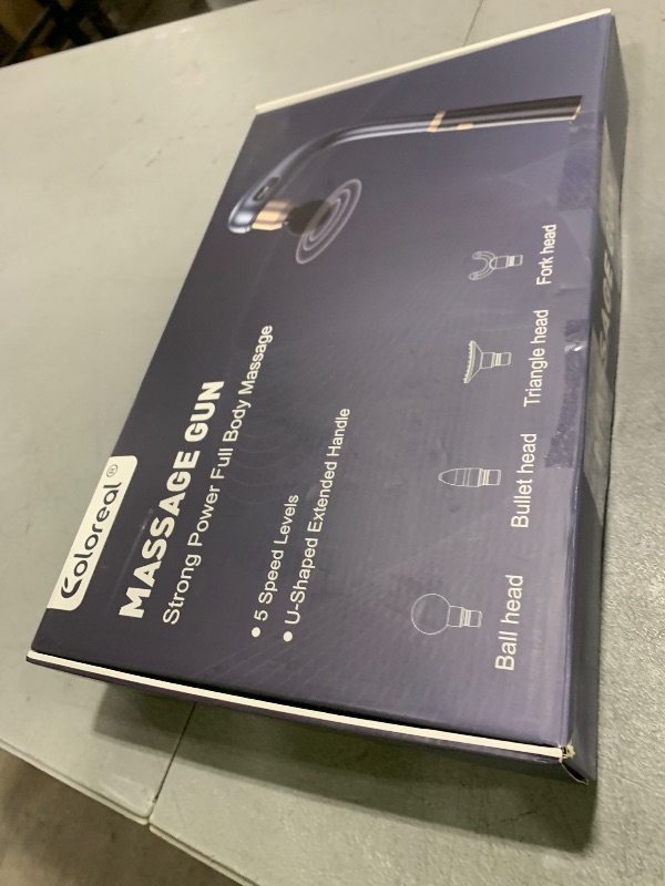Photo 1 of Massage  With Extended Handle, Back Massager for Pain Relief Deep Tissue, Handheld Percussion Massager Gun with 4 Massage Heads and 3 Modes, Full Body Massage for Neck Shoulder Waist Leg Muscle