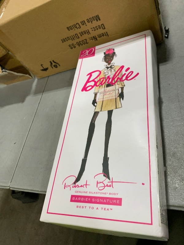 Photo 1 of Barbie Fashion Model Collection Best to A Tea Doll, 12.5-in Signature Doll with Silkstone Body Wearing Cream-Colored Boucle Suit, with Certificate of Authenticity