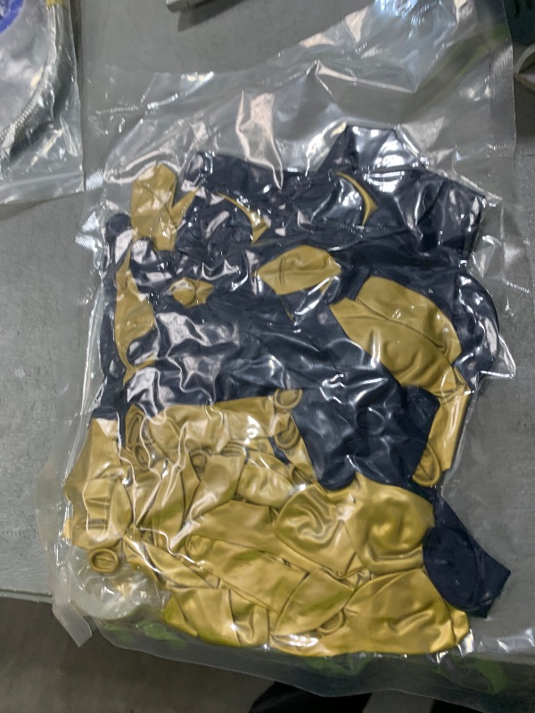 Photo 1 of Navy Blue Balloons Arch Garland Kit 119pcs Chrome Gold Balloons for Wedding Graduation Birthday Party Decor