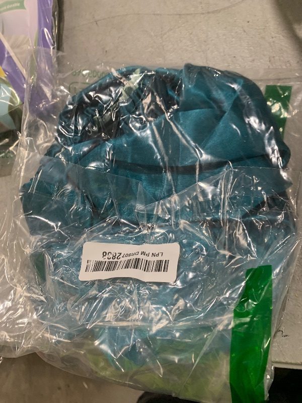 Photo 1 of Satin Bonnet Silk Bonnet Hair Bonnet for Sleeping-Slouchy Beanie Hat Satin Sleep Cap for Women's Natural & Curly Hair(Blue Zircon)