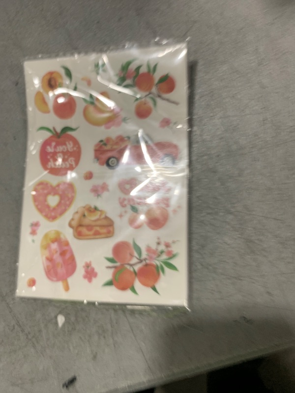 Photo 1 of Pink Peach Theme Tattoos, Fruit Temporary Tattoos for Kids for Summer Party Decorations, Just Peachy Decor for Girl Boy Sweet As a Peach Party Decorations Supplies