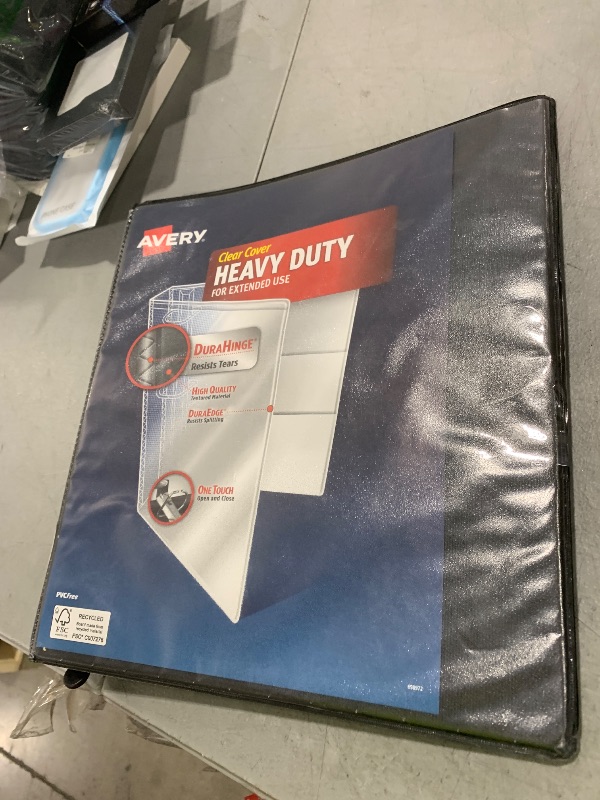 Photo 1 of Avery Heavy-Duty View 3 Ring Binder, 1" One Touch Slant Rings, Holds 8.5" x 11" Paper, 1 Black Binder (05300)