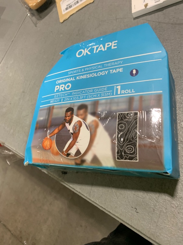 Photo 1 of (2in X 103 Feet) OK TAPE PRO Bulk Kinesiology Tape, Original Elastic Latex Free Kinesiology Therapeutic Tape, Free Cut Printed, Black+White