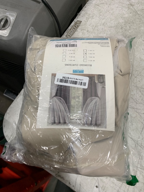 Photo 1 of Bujasso Beige 80% Blackout Curtains with Sheer Overlay Mix and Match Double Layer Thermal Insulated Window Panels 63 inch for Living Room Bedroom Beige Drapes with Tiebacks Grommet Top 37" Wx63 Lx2