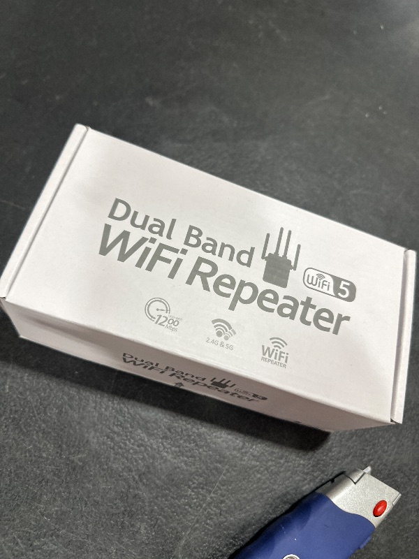 Photo 1 of WiFi Extender, WiFi Extender Signal Booster Dual-Band(5.8G&2.4G) Wireless Repeater Coverage to 12880 sq. ft & 105 Devices, 1-Tap Setup, Supports Ethernet Port, Faster Speed