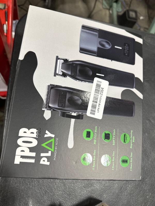 Photo 1 of TPOB Play Barber Hair Clippers for Men 7500 RPM with Rubber Grips (Blackout 3 Set)