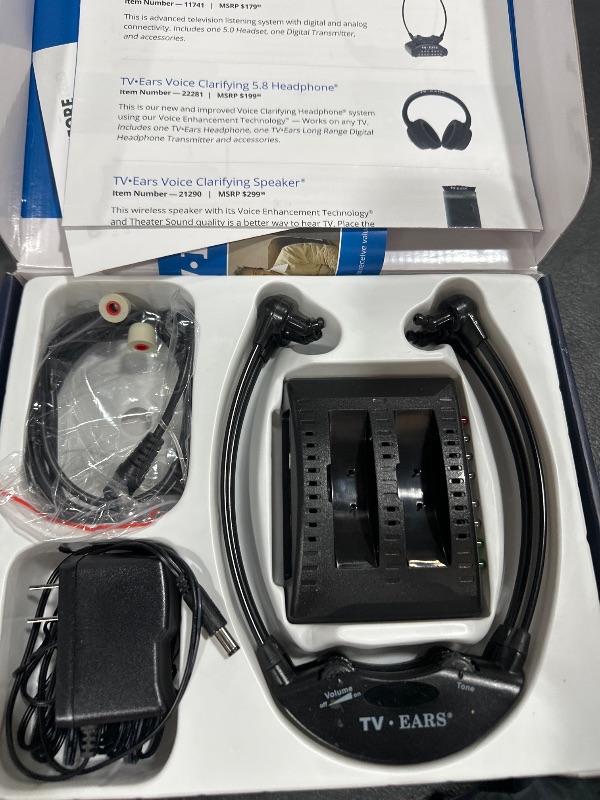 Photo 1 of TV Ears Digital Wireless Headset System - Personal Volume Control, Quiet to Loud, Supports Most TV Brands, Ideal for Seniors & Hearing Impaired, Plug N' Play, No Pairing/Audio Delay, Dr Rec -11741
