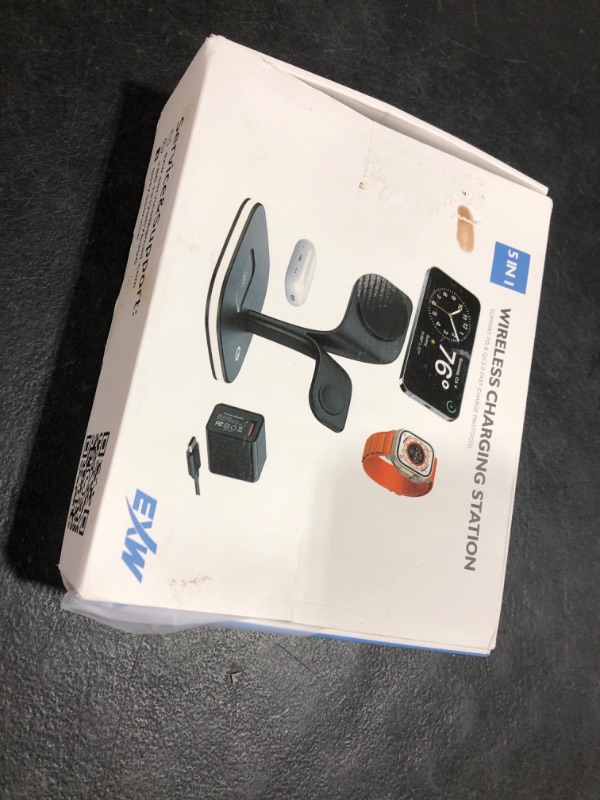 Photo 1 of EXW for Magsafe Charger Stand,Charging Station for Multiple Devices,Wireless Charger for iPhone 16/15/14/13/12 Series,Apple Watch Series 1-9/Ultra,AirPods Pro with LED and Adapter (White)