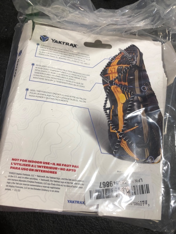 Photo 1 of Yaktrax Walk Traction Cleats - 360-Degree Grip on Snow, Ice, & Multi-terrain Surfaces - Elastic Outer Band w/ Easy-On/Off Heel Tab & 1.2mm Zinc-coated Steel Coils - Abrasion & Rust Resistant - Unisex