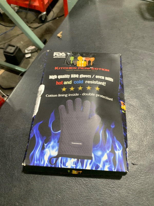 Photo 1 of KITCHEN PERFECTION Silicone Smoker Oven Gloves -Extreme Heat Resistant BBQ Gloves -Handle Hot Food Right on Your Smoker Grill Fryer Pit|Waterproof Oven Mitts Grill Gloves |Superior Value Set+3 Bonuses