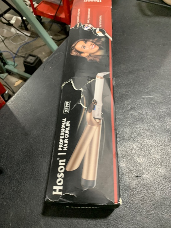 Photo 1 of Hoson 1 1/2 Inch Curling Iron Large Barrel, 1.5 Inch Long Barrel Curling Wand Dual Voltage, Ceramic Tourmaline Coating with LCD Display, Glove Include