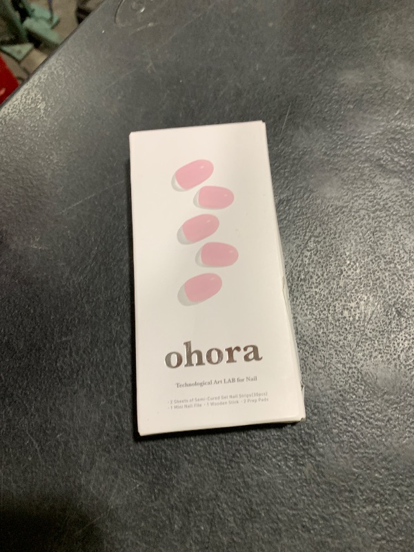 Photo 1 of ohora Semi Cured Gel Pedi Strips (P Ballerina) - Pink, Solid, Works with Any UV/LED Lamps, Salon-Quality, Long Lasting, Easy to Apply & Remove - Includes 2 Prep Pads, Nail File & Wooden Stick