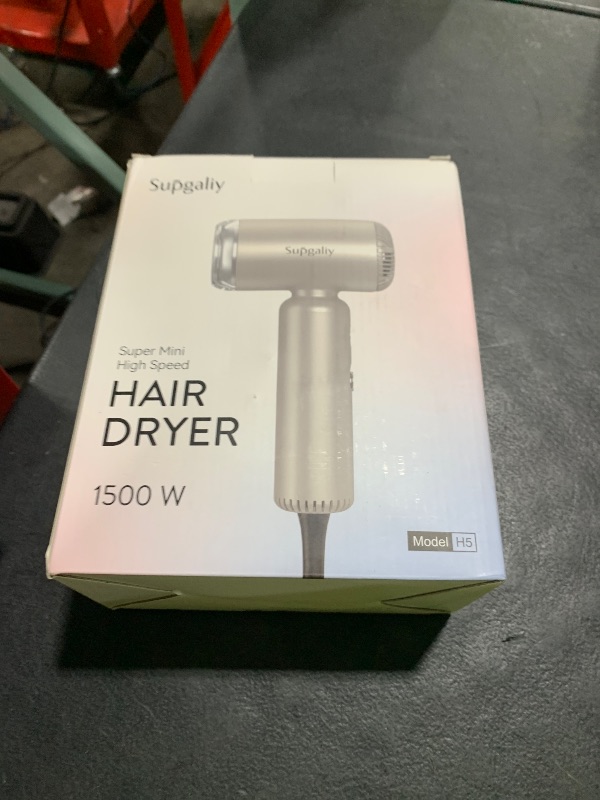Photo 1 of Lightweight Mini Hair Dryer,Professional High-Speed Brushless Motor Ionic Blow Dryer for Fast Drying, Magnetic Wall Mounted Diffuser Concentrator, Quiet Small Hairdryer (Black)